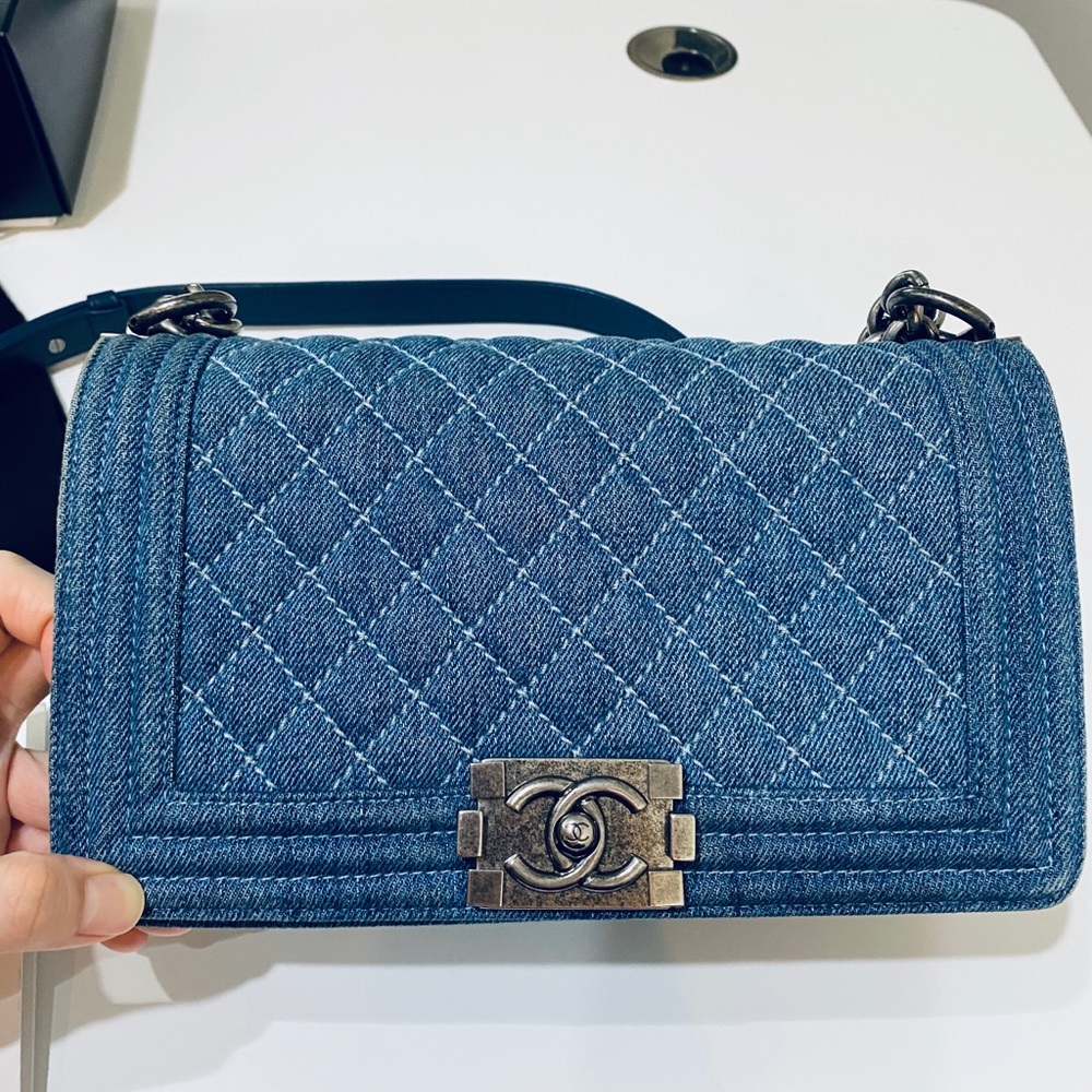 SOLD authentic Chanel old Leboy flap denim bag